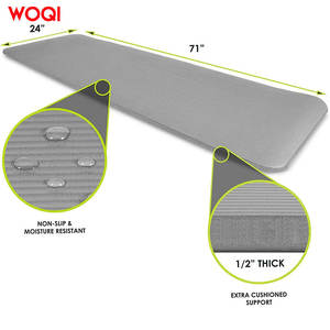Esterilla de yoga Woqi de 6 mm de grosor, de TPE, para ejercicios de fitness, gimnasio, danza, artes marciales, color gris, forma cuadrada. - Product Image 4