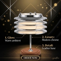 Lampe de table de luxe en forme de croissant, lampe de chevet moderne, éclairage d'ambiance chaleureux pour chambre à coucher et salon