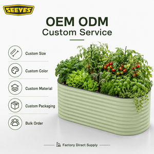 Jardinera Elevada Ovalada de Metal Galvanizado SEEYES de 34 Pulgadas de Alto, para Cultivo de Vegetales en Exteriores, para Raíces, Fabricante OEM ODM - Product Image 6