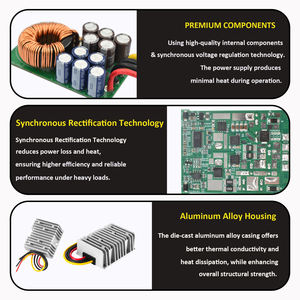 Ультрастабильный однофазный DC/DC преобразователь 600 Вт, макс. 60В в 24В, 10А/15А/25А для автомобилей, лодок и моторных устройств - Product Image 2