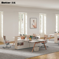 [Personnalisation d'usine] Ensembles de bureaux ergonomiques modernes et élégants pour 2/4/6/8 utilisateurs, solution tout-en-un pour l'optimisation de l'espace