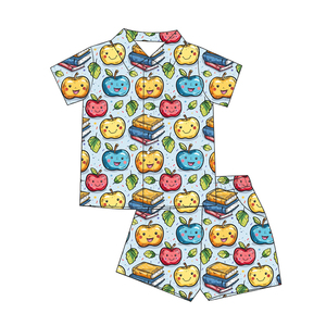 Conjunto de Pijama de Manga Corta para Niños, de Seda de Leche, con Botones, Ropa de Dormir Infantil, Impresión Personalizada, OEM - Product Image 1