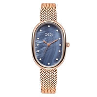 Montre pour femme classique en acier inoxydable à quartz avec diamants Gedi 51145