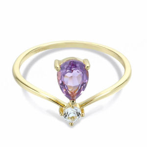 Wholesale 925 Sterling Silver Gold Plated High Quality Amethyst Oval Cut Classic <b>Dainty</b> Gemstones Wedding <b>Ring</b> - Product Image 3