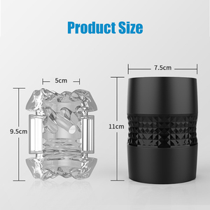 <span class=keywords><strong>Masturbador</strong></span> <span class=keywords><strong>Masculino</strong></span> Reutilizable en Espiral, Copa de TPE Suave Transparente Negra, Estimulador Manual con Textura de Túnel, Resistente al Agua - Product Image 5