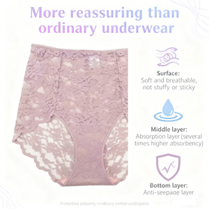 <span class=keywords><strong>Intimo</strong></span> Femminile Sexy ad Alta Elasticità in <span class=keywords><strong>Pizzo</strong></span>, Mutande a Vita Alta Resistenti e Non Deformabili, Mantengono la Sensazione di Freschezza - Product Image 2