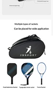 Sac de raquette de pickleball multifonctionnel transfrontalier, grande capacité, respirant, imperméable, avec compartiment séparé pour chaussures