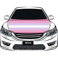 Housse de capot de voiture personnalisée en polyester extensible, motif arc-en-ciel gay (Bigender - tendance féminine), pour défilés et expositions Pride