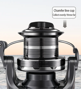 Reel Pancing Surfcasting Air Laut 8000 9000 Full Metal Spinning Badge Reel untuk Memancing Ikan Mas 4+1BB Feeder <span class=keywords><strong>Drag</strong></span> 25kg - Product Image 2