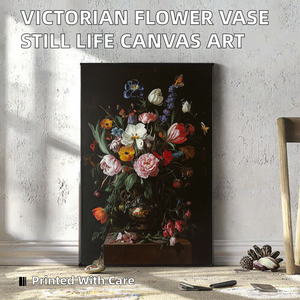 <span class=keywords><strong>Vaso</strong></span> di Fiori Classico dell'Era Vittoriana, Natura Morta Dipinta a Mano, Stampa Digitale su Tela, Arte Incorniciata di Lusso Impermeabile - Product Image 2