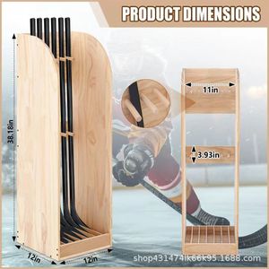Support de rangement pour bâtons de hockey en bois, support de rangement pour bâtons de hockey sur pied, support de rangement simple en bois pour bâtons de hockey sur glace - Product Image 1