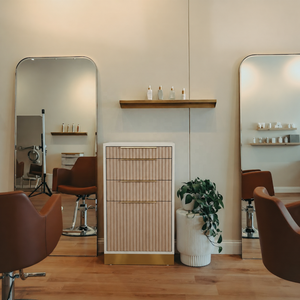 2023 trendy tambour salon station china professional hair salon interior design furniture - Product Image 2