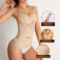 Gilet sculptant pour femme grande taille en nylon antibactérien, sans couture, à maintien moyen, avec six rangées de boucles, pour amincissement du ventre, modèle transfrontalier