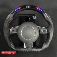 Setir Mobil Serat Karbon Asli dengan Kontrol LED Kecepatan, Model Sport untuk Audi TT TTS TTRS R8, Produk Terlaris