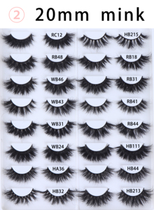 Wb22-hb112 vison cils vente en gros 20mm naturel 3d vison cils duveteux faux cils vendeur - Product Image 2