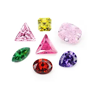Fabbrica all'ingrosso tutti i tipi di colori e forme zircone sintetico cz pietra allentata zirconi cubici gemma zircone gemme gioielli