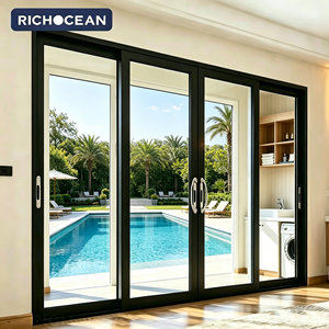 Porte coulissante télescopique minimaliste personnalisée RICHOCEAN en aluminium avec moustiquaire pour patio - Product Image 3