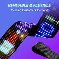 Panneau lumineux à matrice de pixels LED USB 5V, contrôle par application Bluetooth, affichage publicitaire défilant, signalisation LED RGB pour voiture, animation programmable pour voiture