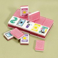 Jeu de Mahjong américain personnalisé en usine, 32 mm, tuiles en acrylique rose cristal, 160 pièces, qualité cadeau