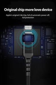 MFi certificado Nylon trenzado <span class=keywords><strong>de</strong></span> carga rápida USB a L Cable <span class=keywords><strong>de</strong></span> cargador <span class=keywords><strong>para</strong></span> Apple IPhone13 12 <span class=keywords><strong>11</strong></span> X Xs Pro, Pro Max, Plus, IPad, - Product Image 4