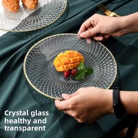 Plateau à fruits en verre de style européen de luxe, plat à friandises moderne et créatif, 33 cm, jetable, salon, table basse