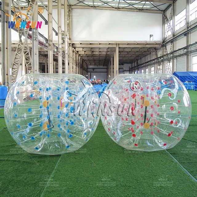 Balón de fútbol de burbuja de TPU transparente Pelota de parachoques hinchable humana para balón de fútbol de burbuja de Tpu para adultos