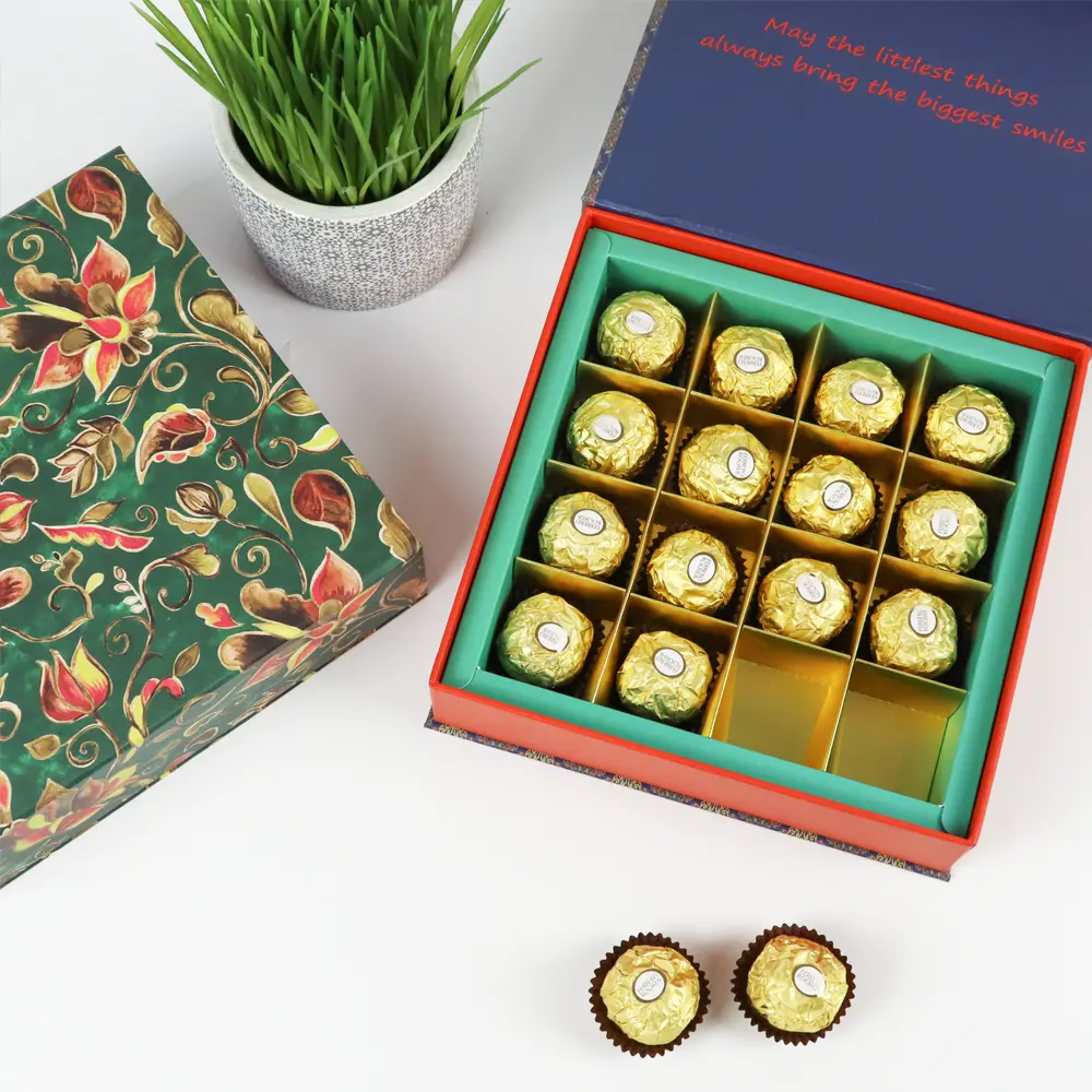 Настраиваемый логотип роскошная упаковка Магнитная застежка шоколадные конфеты текстурированная бумага жесткая упаковка для конфет со вставками
