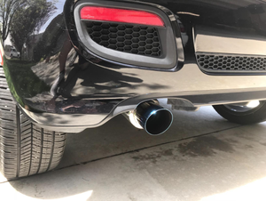 Silencieux <span class=keywords><strong>d</strong></span>'échappement de voiture universel en acier inoxydable 304 poli miroir, entrée 2 pouces, sortie 3 pouces, embout brûlé - Product Image 4