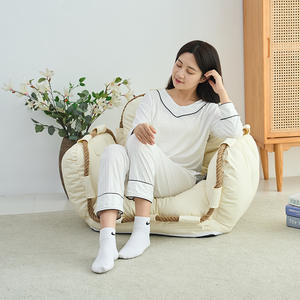 Sofá Cama Plegable Redondo Color Marfil con Relleno de Espuma para Sala de Estar, Dormitorio, Balcón, Niños y Adultos - Product Image 3