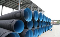 Tuyau de drainage en HDPE à double paroi ondulée de 200-1000 mm (6 pouces), noir, à raccordement par fusion, norme GB/T19472.1-2004