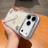 Coque de téléphone portable pour femmes et filles, motif papillon, paillettes, diamants, perles, pour iPhone 17 16 15 Pro Max