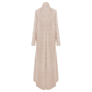 เสื้อคลุมอาบายะแบบเปิด Miyake สีพื้น แขนยาว จับจีบ คอตั้ง พร้อมเข็มขัด สำหรับผู้หญิง - Product Image 5