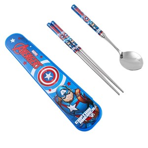 TGYW <strong>Marvel</strong> 304 Stainless Steel Spoon and Chopsticks Set Cute Cartoon Student Dormitory Home Portable Tableware - Product Image 5