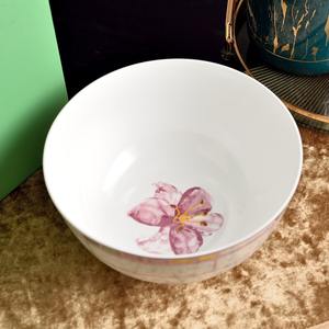 Bol à salade en porcelaine européenne moderne de haute qualité, écologique, 8 pouces, rose végétal, biodégradable, vaisselle de mariage - Product Image 2