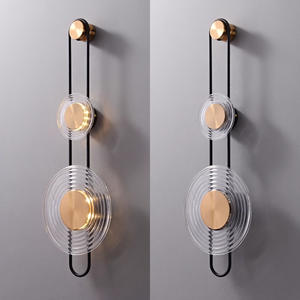 Lámpara de <span class=keywords><strong>pared</strong></span> de hierro LED de lujo con luz moderna para sala de estar, pasillo de Hotel, iluminación interior minimalista - Product Image 4