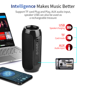 Tg117 bluetooth Loa di động BT TWS không dây kép Bass cột Boombox FM Aux TF Thẻ rung loa siêu trầm cho cắm trại - Product Image 2