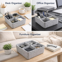 Boîte de rangement en feutre moulée intégrée en cinq parties pour snacks et articles ménagers, en gros et en stock
