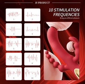 <span class=keywords><strong>Best</strong></span> Seller 3-en-1 Triple Estimulador Consolador de silicona Vibrador Empuje Giratorio Varita de conejo de succión para mujeres - Product Image 2