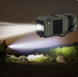 Radio Dinamo Portátil Impermeable para Exteriores con Manivela, Lámpara <span class=keywords><strong>Solar</strong></span>, Linterna LED Recargable para Camping - Product Image 3