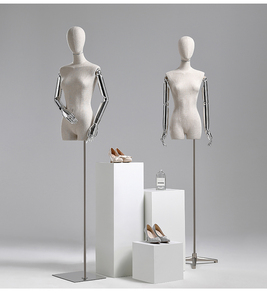 KS-ZJMNM 나무 팔 패브릭 마네킹 원피스 형태 마네킹 몸통 여성 마네킹 유연한 - Product Image 2