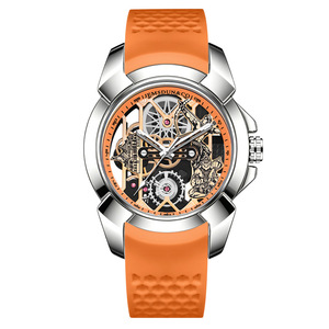 Luxury designer Men's Sports Quartz <b>Mechanical</b> <b>Watches</b> Fashion 43mm Stainless Steel Case Silicone Band Hollow Out <b>Watches</b> men - Product Image 2