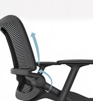 Chaise de bureau ergonomique pliable avec dossier en maille, structure métallique à 4 pieds et accoudoirs réglables pour salle de conférence