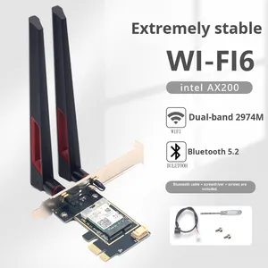 <span class=keywords><strong>Carte</strong></span> réseau sans fil <span class=keywords><strong>PCI</strong></span> <span class=keywords><strong>Express</strong></span> interne double bande 5G haute vitesse AX200 AX2974M avec Wi-Fi Gigabit - Product Image 2