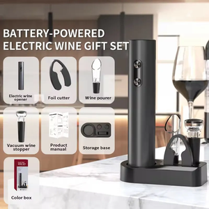 Pin mở rượu vang không dây cơ sở điện Mở Chai màu đen mở chai rượu vang với máy cắt lá - Product Image 5