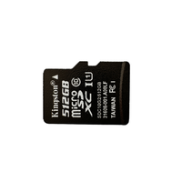 Flash Drive Mini SD Kingston 64GB Kelas 10 dengan Adaptor Hitam Kecepatan U3/V30/A2 untuk Kamera & DVR