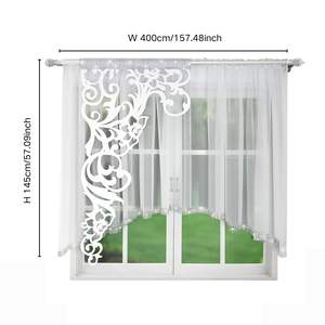 Rideaux transparents semi-transparents résistants aux UV de couleur unie 2 pièces pour chambre de princesse, chambre d'enfant, décoration de mariage - Product Image 2