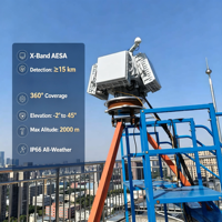 Détecteur radar à réseau phasé actif AESA à 4 panneaux X-bande toutes conditions météorologiques, portée maximale de 15 km, pour la surveillance des drones à basse altitude en aéroport
