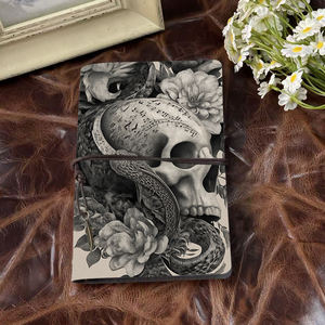 A6 Handcrafted Notebook <span class=keywords><strong>Industry</strong></span> Event Gift Idéal pour les notes de séminaire et l'analyse des concurrents avec Skull Snake Flowers Clock P - Product Image 2