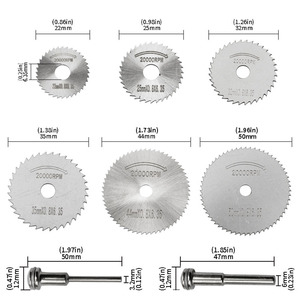 Disques de coupe en acier rapide 60 mm, alésage 3,2 mm, multi-usages pour bois, plastique, métal, petit jeu de lames de scie - Product Image 5