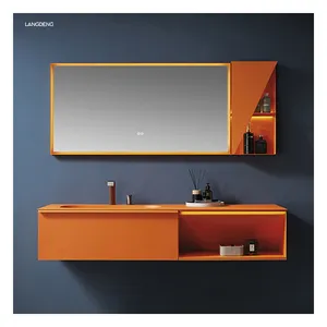 Il più nuovo Design arancione colore Led specchio lavanderia e lavello per la selezione